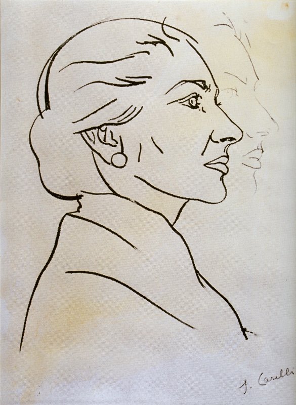 Study drawing for Maria Callas portrait